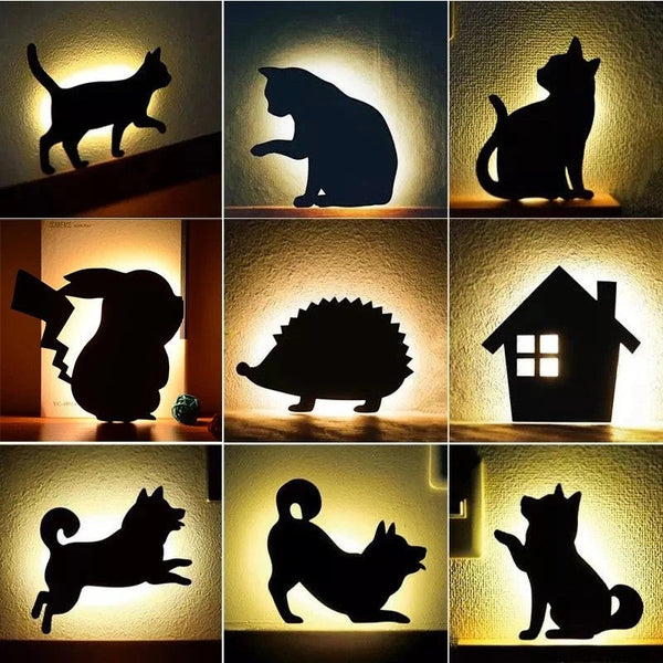 Animated Dog & Cat Sound-Sensor Night Light