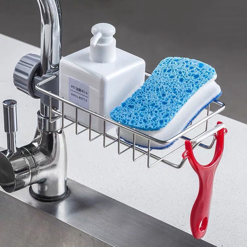 Adjustable Sink Drain Rack Storage