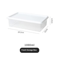 OptiLair 1000ml clear stackable kitchen food storage container with a white lid for pantry and fridge organization.