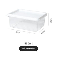 OptiLair 450ml stackable clear food storage container with a white lid for kitchen organization.