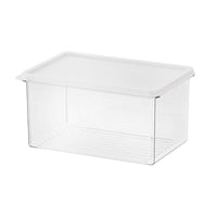 OptiLair clear stackable food storage container with a white lid for pantry and fridge organization.
